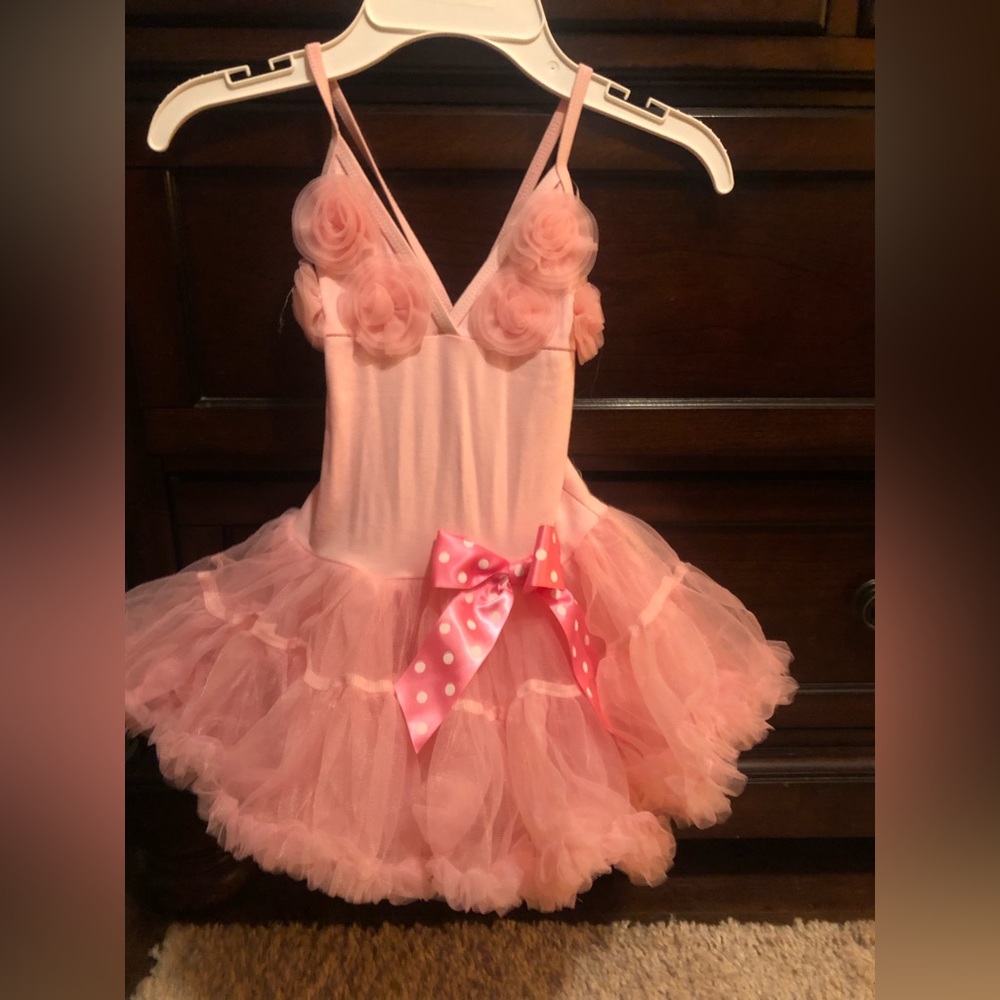 Girls tutu dress with flowers and bow